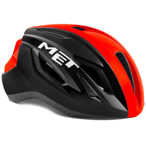 MET Strale Road Cycling Helmet - Black / Red Glossy / Small / 52cm / 56cm