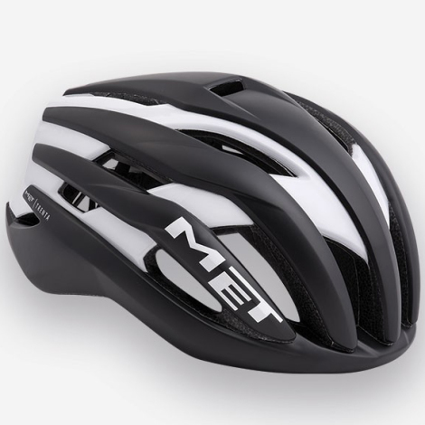 MET Trenta Road Bike Helmet - Black White / Matt Glossy / Small / 52cm / 56cm
