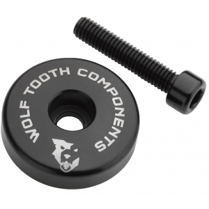 Wolf Tooth Ultralight Stem Cap with Integrated Spacer Black, 5mm Spacer