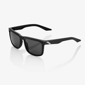 100% Blake Sunglasses: Soft Tact Black with Smoke Lens