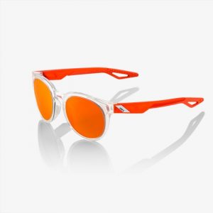 100% Campo Sunglasses: Polished Crystal Clear with Orange Multilayer Mirror