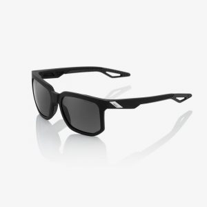 100% Centric Sunglasses: Soft Tact Black with Grey PEAKPOLAR Lens