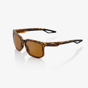 100% Centric Sunglasses: Soft Tact Havana with Bronze PEAKPOLAR Lens