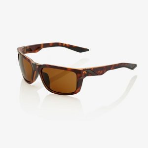 100% Daze Sunglasses: Soft Tact Dark Havana with Bronze Lens