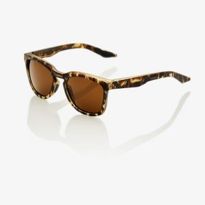 100% Hudson Sunglasses: Soft Tact Havana with Bronze Lens