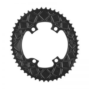Absolute Black 50T Oval 2x Chainring, 110 BCD, Black