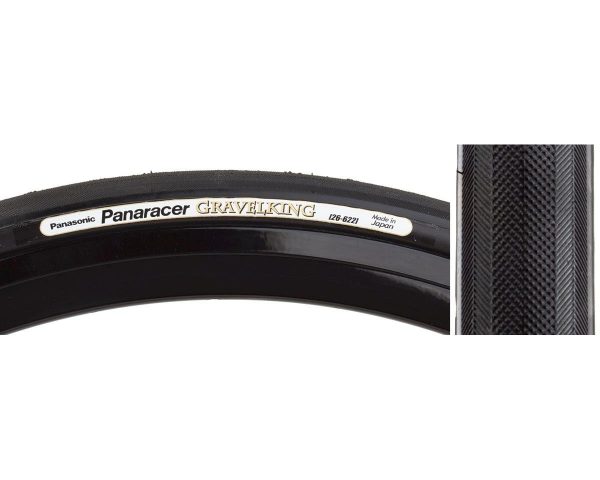 Panaracer Gravelking Tubeless Slick Tread Gravel Tire (Black/Black) (700 x 35) - RF735-GK-B