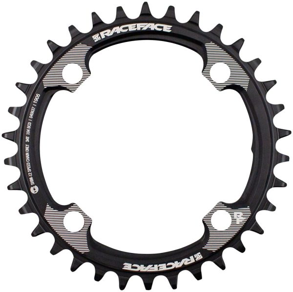 RaceFace Narrow Wide Chainring - 104 bcd, for Shimano 12-Speed, requires Hyperglide+ compatible chain, 34t, Black