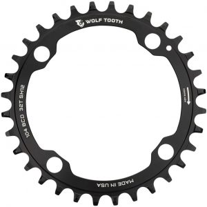 Wolf Tooth 104 BCD Chainring - 34t, 104 BCD, 4-Bolt, Requires Shimano 12-Speed Hyperglide+ Chain, Black