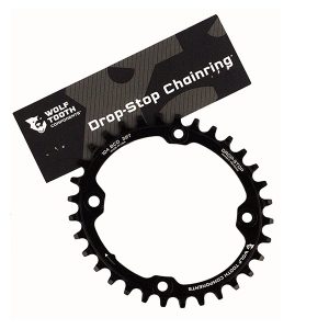 Wolf Tooth 32T 104BCD Drop-Stop Eliptical Chainring - Black