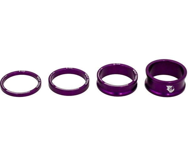 Wolf Tooth Components 1-1/8" Headset Spacer Kit (Purple) (3, 5, 10, 15mm) - SPACER-PRP-KIT1