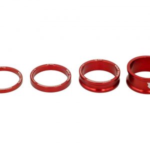 Wolf Tooth Components 1-1/8" Headset Spacer Kit (Red) (3, 5,10, 15mm) - SPACER-RED-KIT1