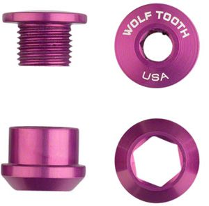 Wolf Tooth Components 1x 6mm Chainring Bolt: Purple Set of 4 Dual Hex