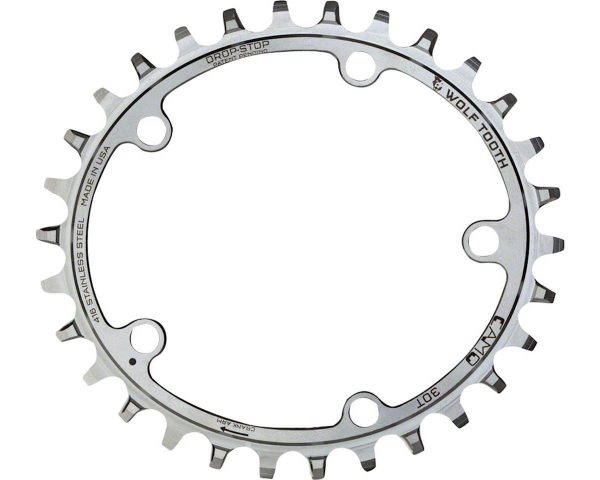 Wolf Tooth Components CAMO Stainless PowerTrac Chainring (Silver) (Offset N/A) (3... - ELP-CAMO-SS30