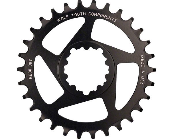 Wolf Tooth Components Direct Mount BB30 Drop-Stop Chainring (Black) (0mm Offset) (28T) - BB3028