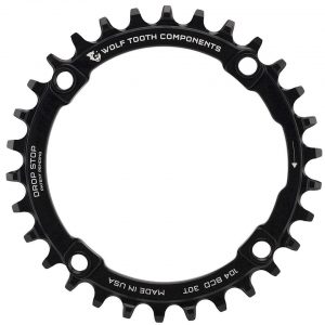 Wolf Tooth Components Drop-Stop Chainring (Black) (104 BCD) (Offset N/A) (30T) - 10430