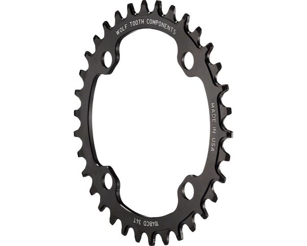 Wolf Tooth Components Drop-Stop Chainring (Black) (104 BCD) (Offset N/A) (38T) - 10438