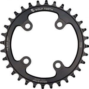 Wolf Tooth Components Drop-Stop Chainring (Black) (76mm BCD) (Offset N/A) (30T) - 7630