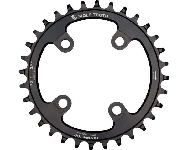 Wolf Tooth Components Drop-Stop Chainring (Black) (76mm BCD) (Offset N/A) (32T) - 7632