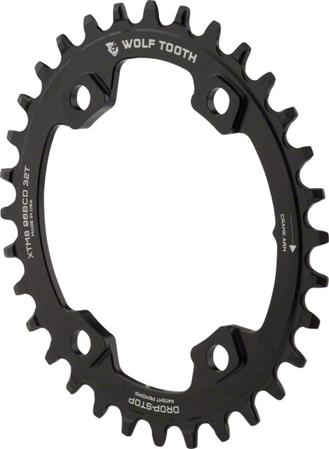Wolf Tooth Components Drop-Stop Elliptical Chainring: 32T x 96 Asymmetrical