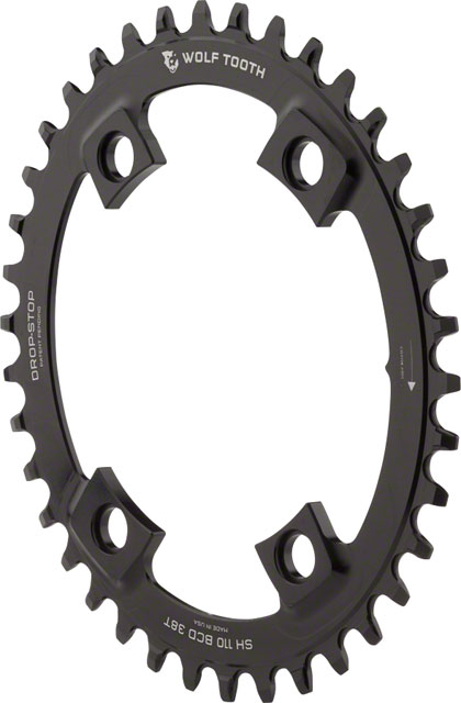 Wolf Tooth Components Drop-Stop Elliptical Chainring: 38T x Shimano