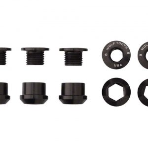 Wolf Tooth Components Dual Hex Fitting Chainring Bolts (Black) (6mm) (5) (For 1x Use... - 5CBCN06BLK
