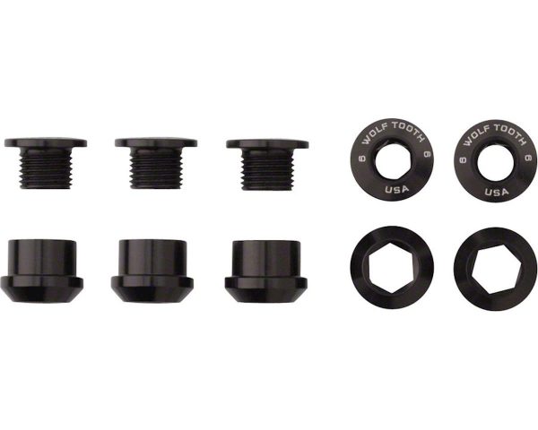 Wolf Tooth Components Dual Hex Fitting Chainring Bolts (Black) (6mm) (5) (For 1x Use... - 5CBCN06BLK