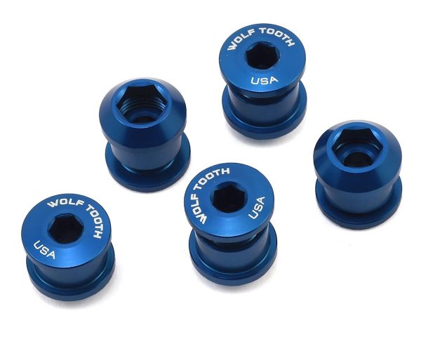 Wolf Tooth Components Dual Hex Fitting Chainring Bolts (Blue) (6mm) (5) (For 1x Use) - 5CBCN06BLU
