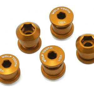 Wolf Tooth Components Dual Hex Fitting Chainring Bolts (Gold) (6mm) (5) (For 1x Use) - 5CBCN06GLD