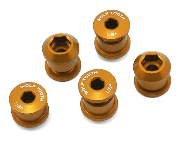 Wolf Tooth Components Dual Hex Fitting Chainring Bolts (Gold) (6mm) (5) (For 1x Use) - 5CBCN06GLD