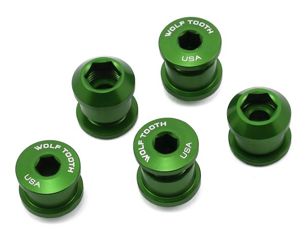 Wolf Tooth Components Dual Hex Fitting Chainring Bolts (Green) (6mm) (5) (For 1x Use... - 5CBCN06GRN