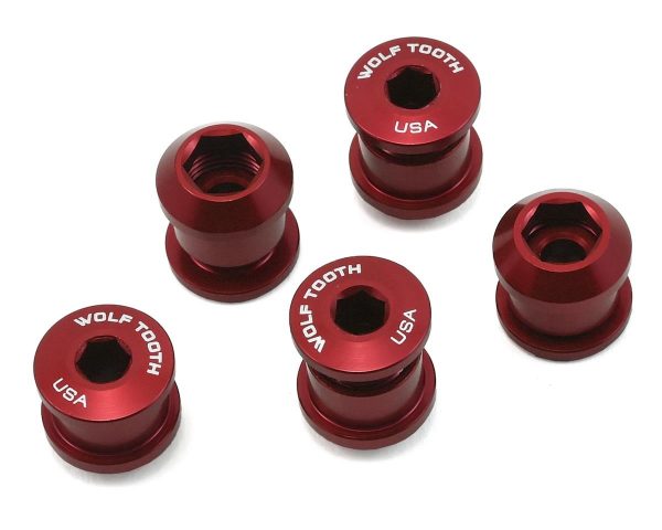 Wolf Tooth Components Dual Hex Fitting Chainring Bolts (Red) (6mm) (5) (For 1x Use) - 5CBCN06RED