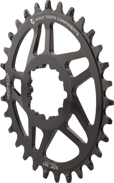 Wolf Tooth Components Elliptical Direct Mount Drop-Stop 28T Chainring: SRAM BB30, Black, 0mm Offset