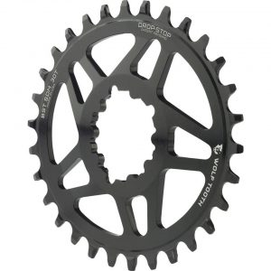 Wolf Tooth Components PowerTrac Drop-Stop GXP Oval Chainring (Black) (3mm Offset... - OVAL-SDM30-BST