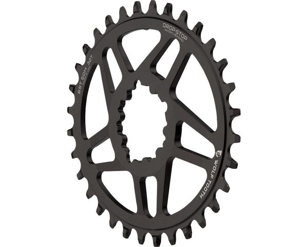 Wolf Tooth Components PowerTrac Drop-Stop GXP Oval Chainring (Black) (3mm Offset... - OVAL-SDM32-BST