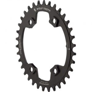 Wolf Tooth Components PowerTrac Elliptical Chainring (Black) (96mm Asym BCD) (Offse... - OVAL-M8K-34