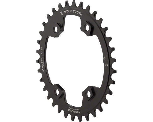 Wolf Tooth Components PowerTrac Elliptical Chainring (Black) (96mm Asym BCD) (Offse... - OVAL-M8K-34