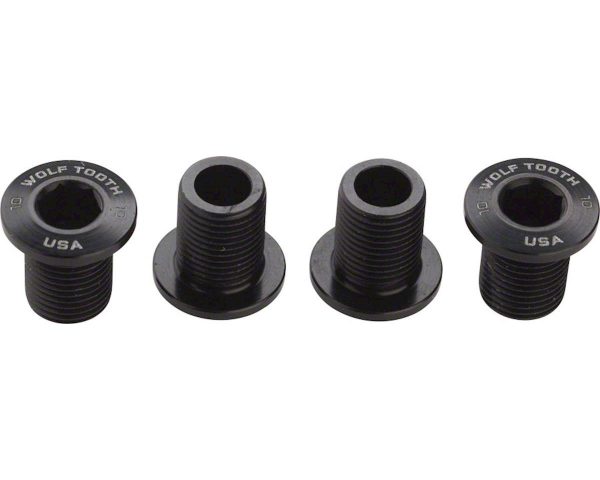 Wolf Tooth Components Set of Chainring Bolts (Black) (10mm Long) (4) (For 104 x 30T Ri... - 4CB10BLK