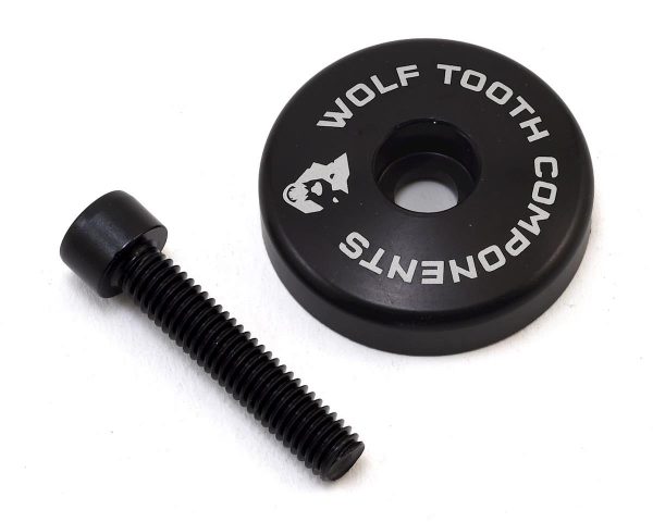 Wolf Tooth Components Ultralight Stem Cap w/ Integrated Spacer (Black) (5mm) - STEMCAP5MMBLK1