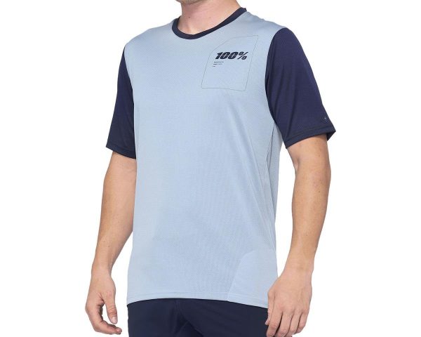 100% Ridecamp Men's Short Sleeve Jersey (Light Slate/Navy) (S) - 41401-249-10