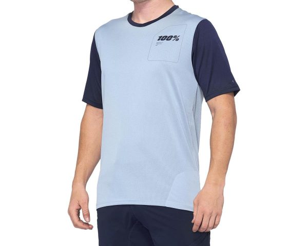 100% Ridecamp Men's Short Sleeve Jersey (Light Slate/Navy) (XL) - 41401-249-13