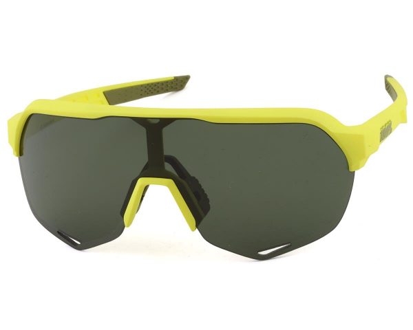 100% S2 Sunglasses (Soft Tact Banana) (Grey Green Lens) - 61003-004-74