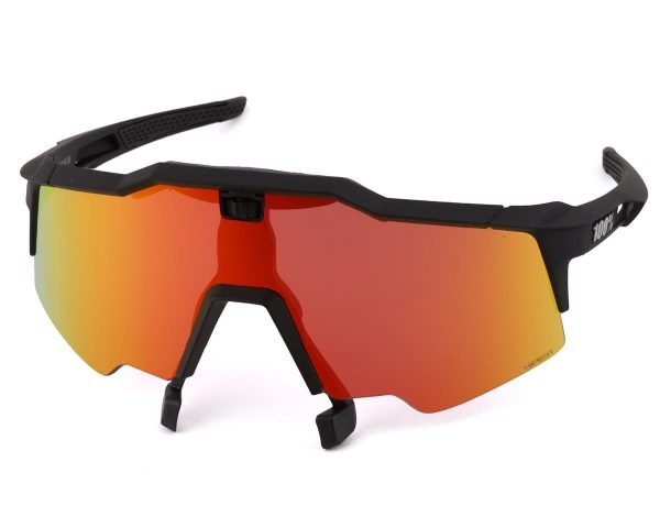 100% Speedcraft Air Sunglasses (Soft Tact Black) (HiPER Red Multilayer Mirror) - 61004-100-43