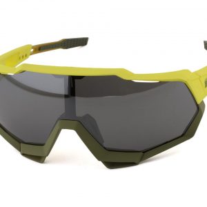 100% Speedtrap Sunglasses (Soft Tact Banana) (Black Mirror Lens) - 61023-004-61