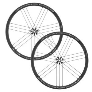 Campagnolo Scirocco C17 Disc Clincher Road Wheelset - 700c - Black / Campagnolo / 12mm Front - 142x12mm Rear / Centerlock / Pair / 10-11 Speed / Clincher / 700c