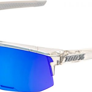 100% Speedcoupe Sunglasses: Aurora Frame with Ice Mirror Lens Spare Clear