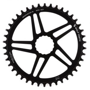 Wolf Tooth Components Cinch Direct Mount CX/Road Chainring (Black) (Flat Top) (42T) - ERC42-FT