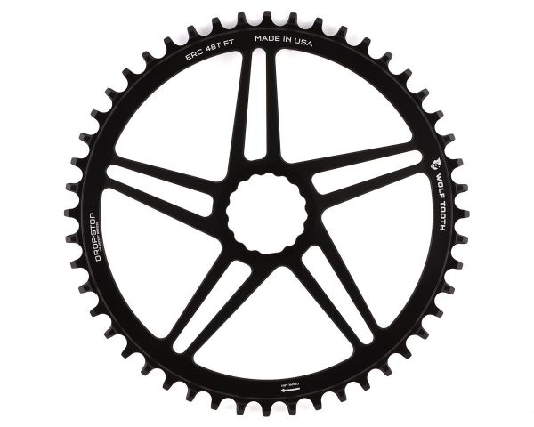 Wolf Tooth Components Cinch Direct Mount CX/Road Chainring (Black) (Flat Top) (48T) - ERC48-FT
