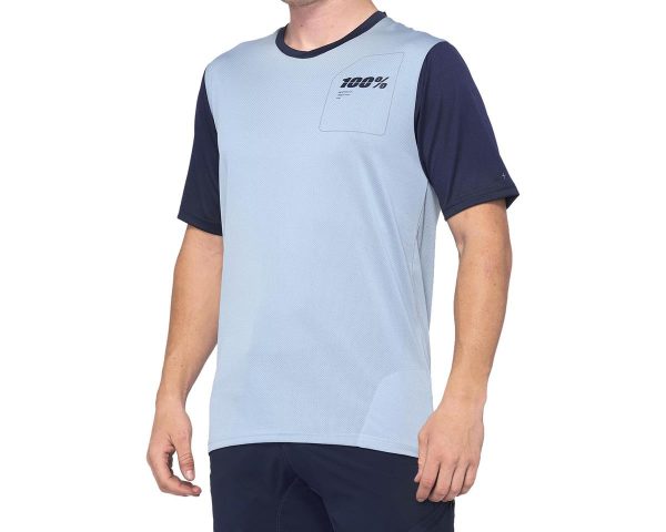 100% Ridecamp Men's Short Sleeve Jersey (Light Slate/Navy) (M) - 41401-249-11