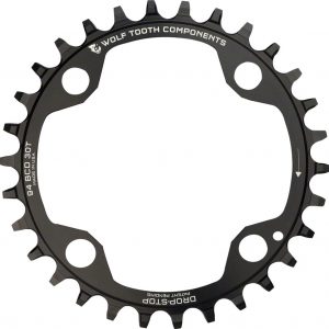 Wolf Tooth 94 BCD Chainring - 32t, 94 BCD, 4-Bolt, Drop-Stop, For SRAM Cranks, Black
